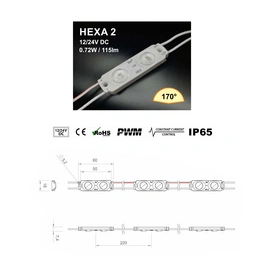 LED-Modul HEXA 2 mit Linse